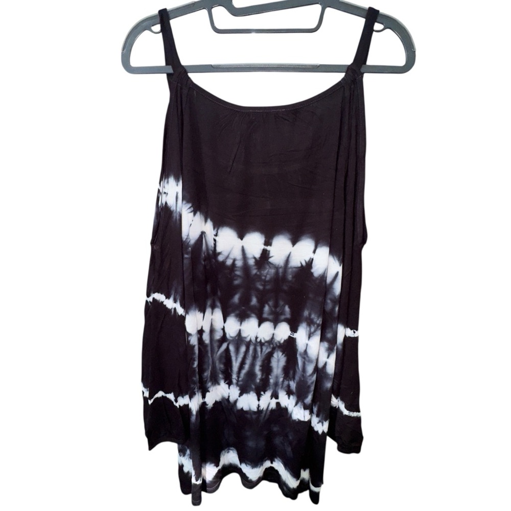 INC Intl Concepts Size 2X Tie Dye Black White Tank Top Summer Lightweight NWT - Picture 3 of 6